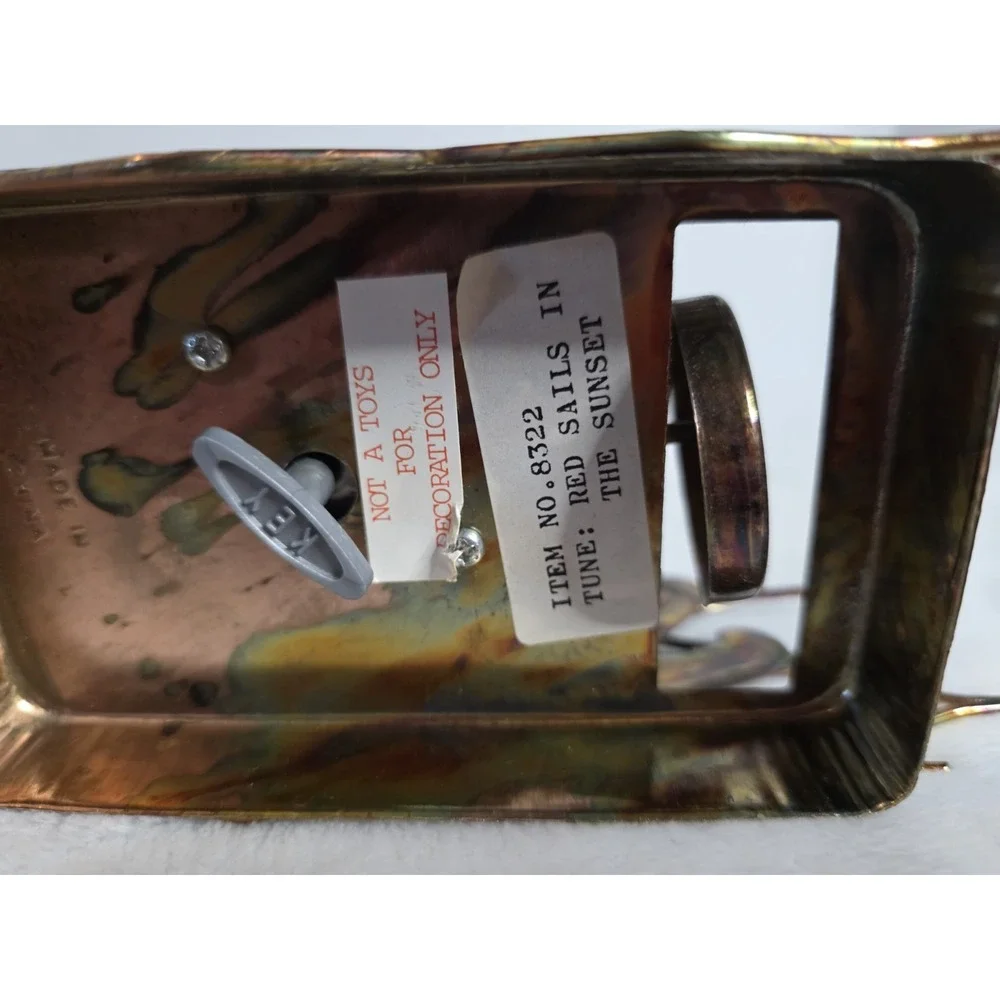 Vintage Copper Plated Ship With Rocking Motion & 
